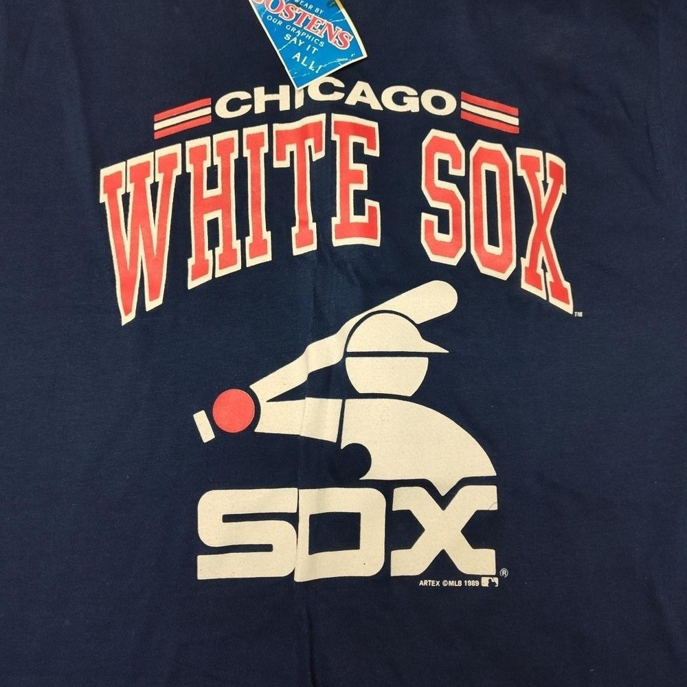 Vintage Chicago White Sox Artex Shirt Mens Large Blue Single Stitch Crewneck USA